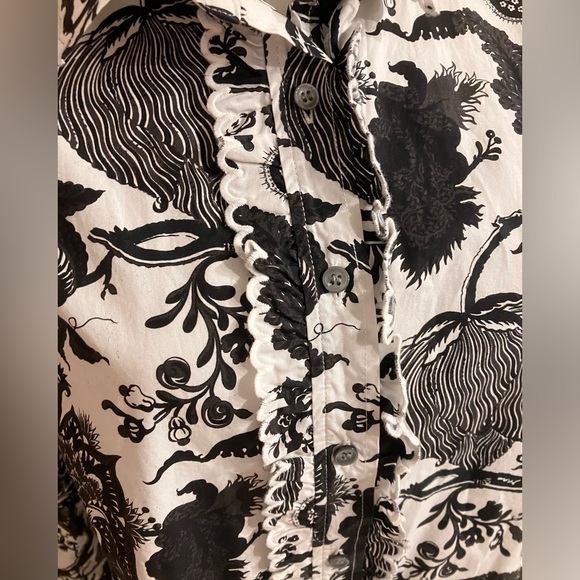 J• Crew Long sleeved black and white button up! - Picture 2 of 4